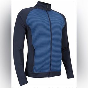 Peter Millar Pemberton Channel Cord Full-Zip Golf Jackets Size Large Blue